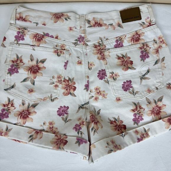 American Eagle Women’s High-Waisted Floral Denim Shorts Size 6 - Picture 6 of 13